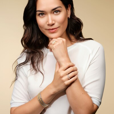 Bague Ruban en or jaune et diamants