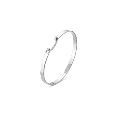 Bracelet Bangle Nouvel Héritage Mood Business Meeting en or blanc et diamants, taille 15cm