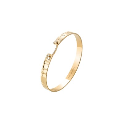 Bracelet Bangle Nouvel Héritage Mood Lat. Allig. 6mm en or jaune et diamants