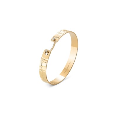 Bracelet Bangle Nouvel Héritage Mood Lat. Allig. 8mm en or jaune et diamants