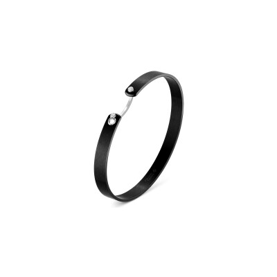 Bracelet Bangle Nouvel Héritage Mood Mid Manhattan GM en or blanc et diamants