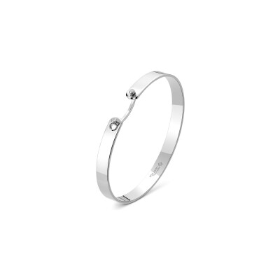 Bracelet Bangle Nouvel Héritage Mood Monday GM en or blanc et diamants
