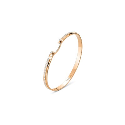 Bracelet Bangle Nouvel Héritage Mood Tuxedo en or rose et diamants, taille 17cm