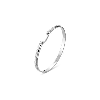 Bracelet Bangle Nouvel Héritage Mood Tuxedo en or blanc et diamants