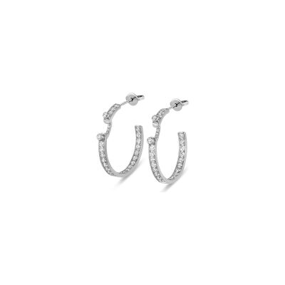 Boucles d'oreilles Nouvel Héritage Mood Eternity Tuxedo en or blanc et diamants
