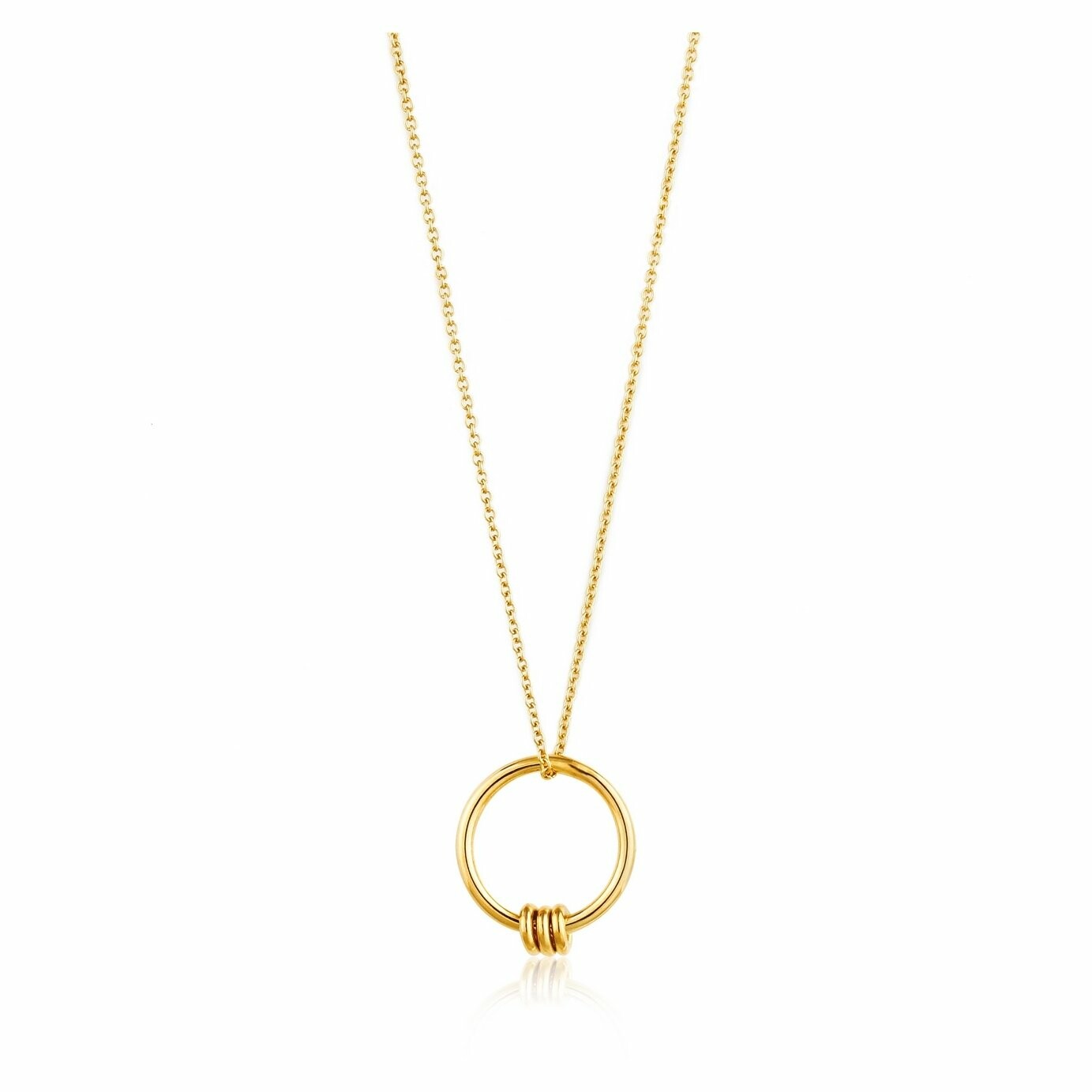 Collier Ania Haie Modern Minimalism en argent plaqué or jaune, 3 anneaux