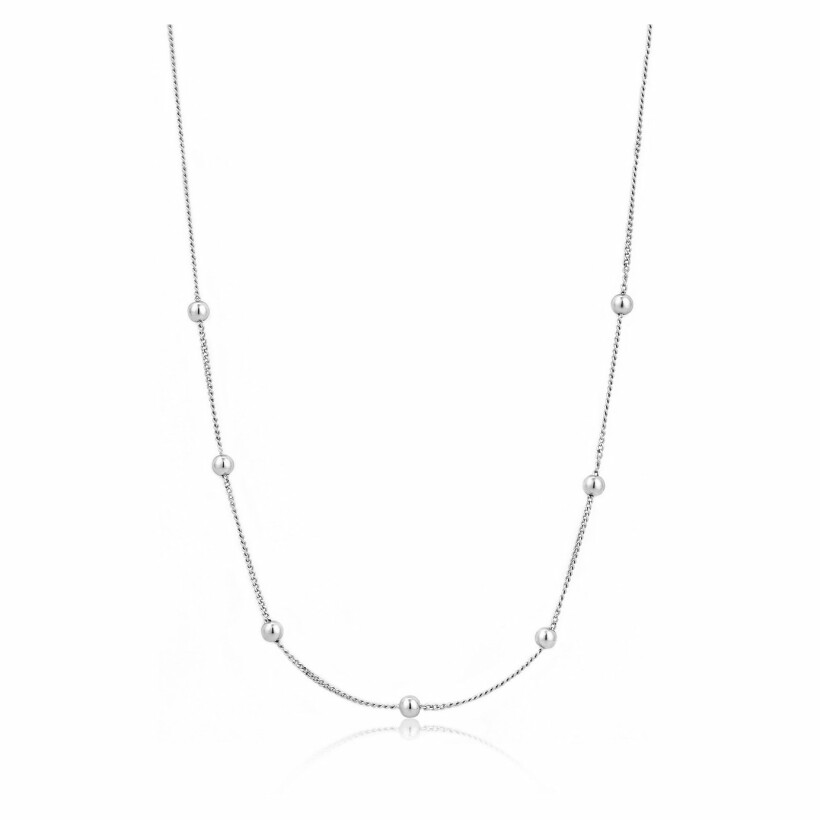 Collier chaine Ania Haie Modern Minimalism en argent rhodié, boules