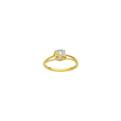 Bague en or jaune et oxyde de zirconium