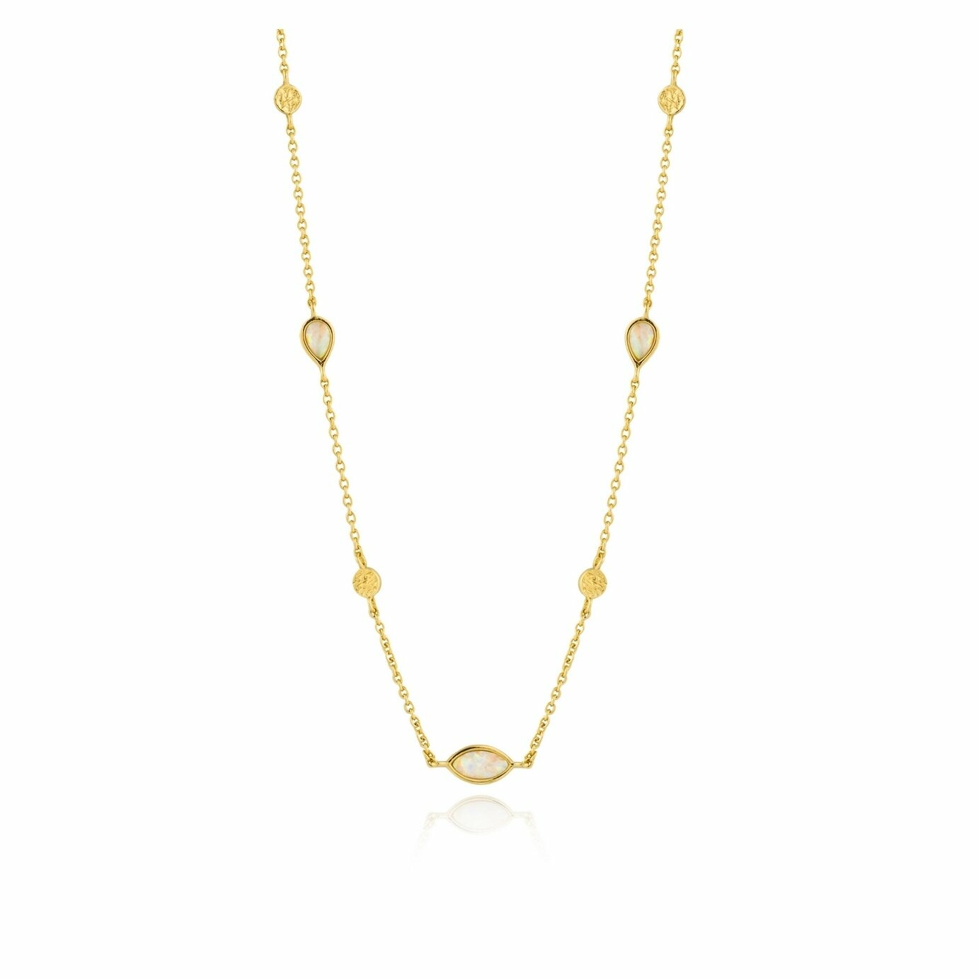 Collier Ania Haie Mineral Glow en argent plaqué or jaune et opale synthétique