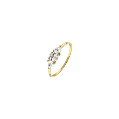 Bague en or jaune et oxyde de zirconium