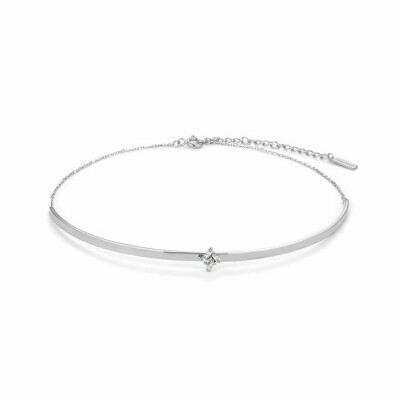 Collier choker Ania Haie Glow Getter en argent rhodié et oxyde de zirconium