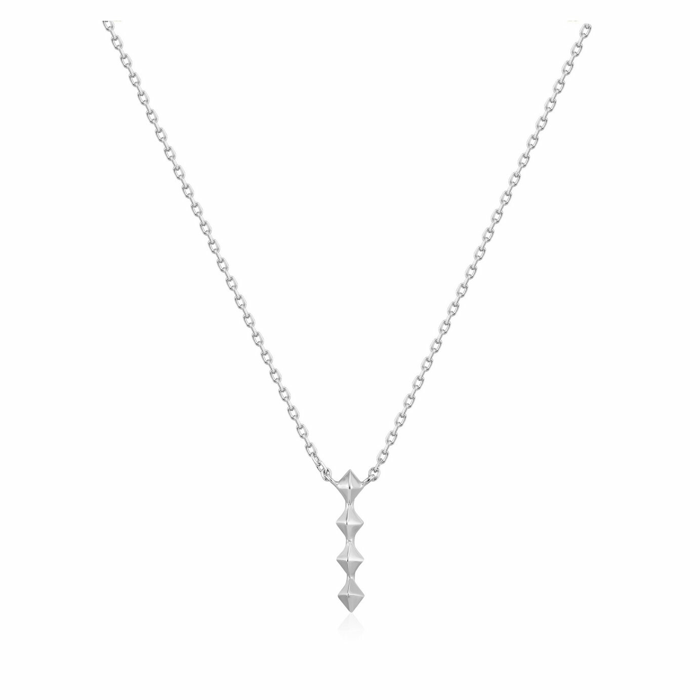 Collier Ania Haie Spike It Up en argent rhodié, motifs pointes