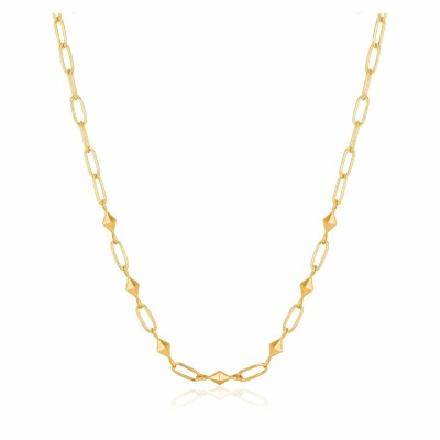 Collier maille Ania Haie Spike It Up en argent plaqué or jaune, motifs pointes