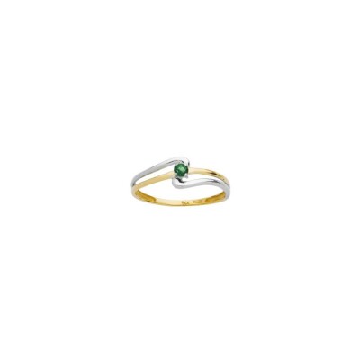 Bague en or jaune, or blanc, rubis et diamant