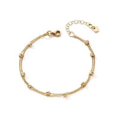 Bracelet double chaîne en or jaune