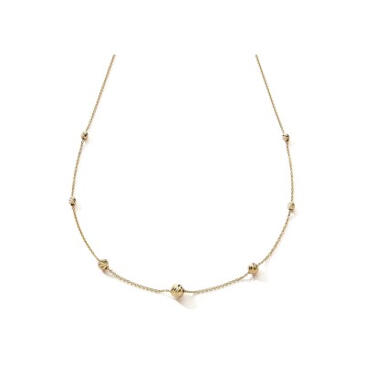 Collier sept boules striées en or jaune