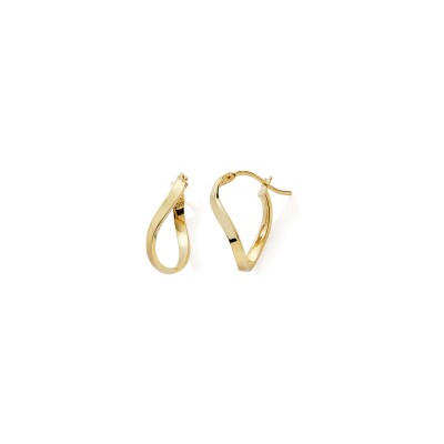 Boucles d’oreilles créoles torsadées en or jaune