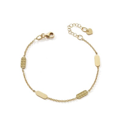 Bracelet à maillons rectangulaires en or jaune