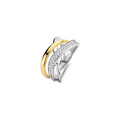 Bague en argent bicolore