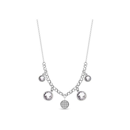 Collier Spark Sunny en argent plaqué platine et cristaux