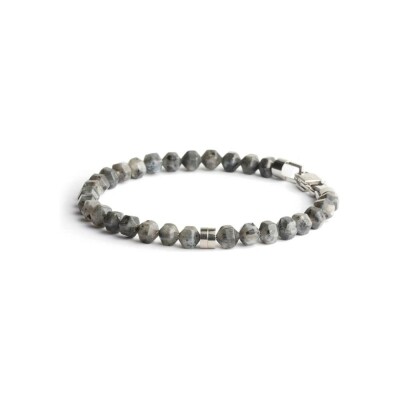 Bracelet Gemini Classics en acier et larvikite