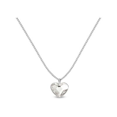 Collier Spark Heart en argent plaqué platine et cristaux