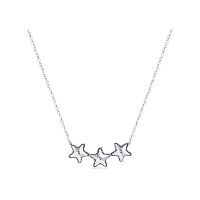 Collier Spark Constellation en argent plaqué platine et cristaux