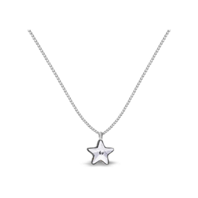 Collier Spark Star en argent plaqué platine et cristaux