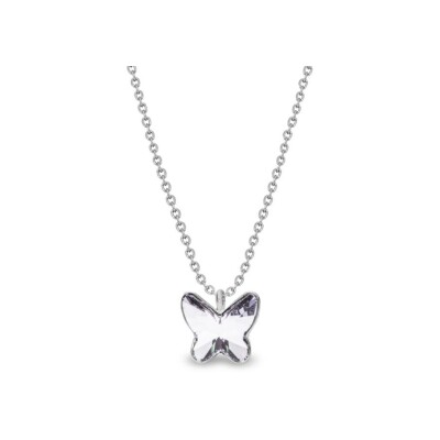 Collier Spark Butterfly en argent plaqué platine et cristaux