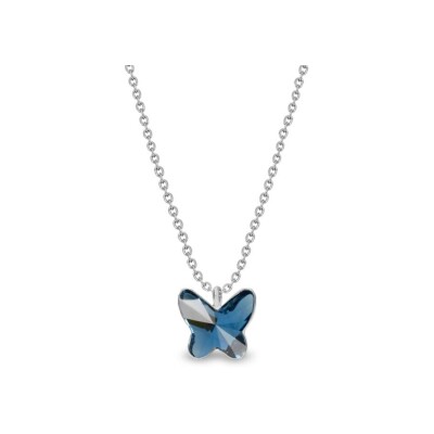 Collier Spark Butterfly en argent plaqué platine et cristaux
