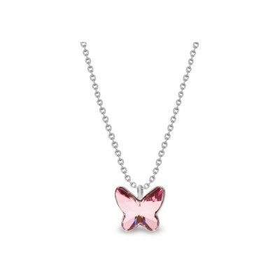 Collier Spark Butterfly en argent plaqué platine et cristaux