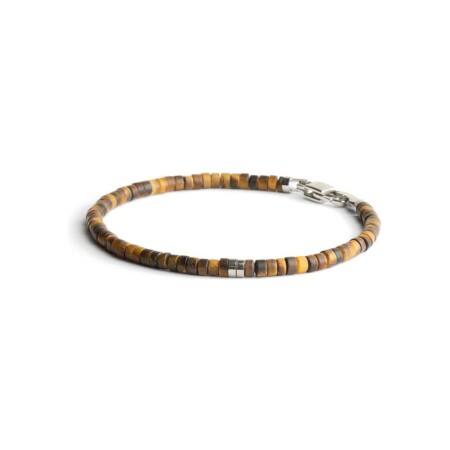 Bracelet Gemini Classics en acier et œil de tigre