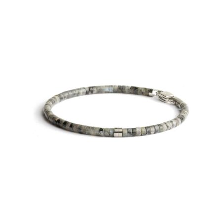 Bracelet Gemini Classics en acier et larvikite