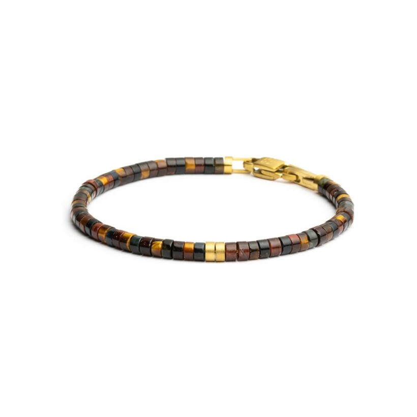 Bracelet Gemini Classics en acier et œil de tigre