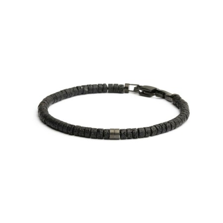 Bracelet Gemini Classics en acier et pierre de lave