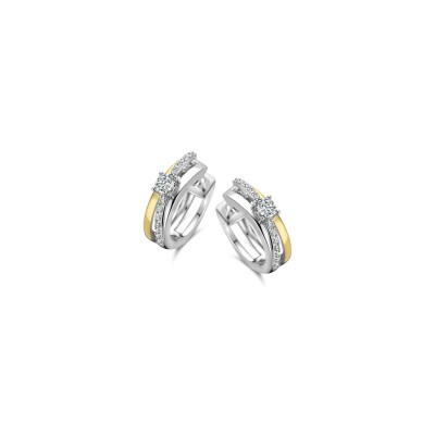 Boucles d'oreilles créoles Naiomy Silver en argent et argent doré