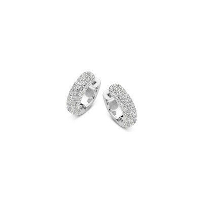 Boucles d'oreilles créoles Naiomy Silver en argent et oxyde de zirconium