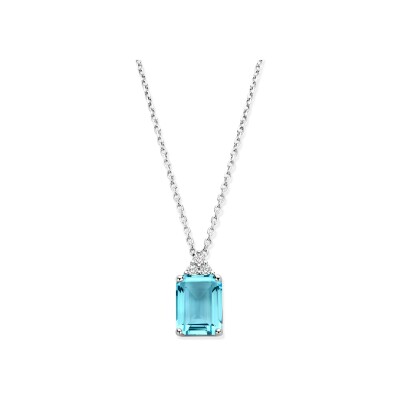 Collier Naiomy Silver en argent et oxyde de zirconium bleu clair