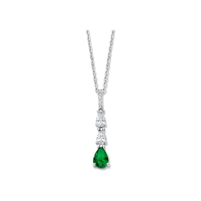 Collier Naiomy Silver en argent et oxyde de zirconium vert