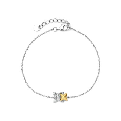 Bracelet Naiomy Silver en argent bicolore et oxyde de zirconium