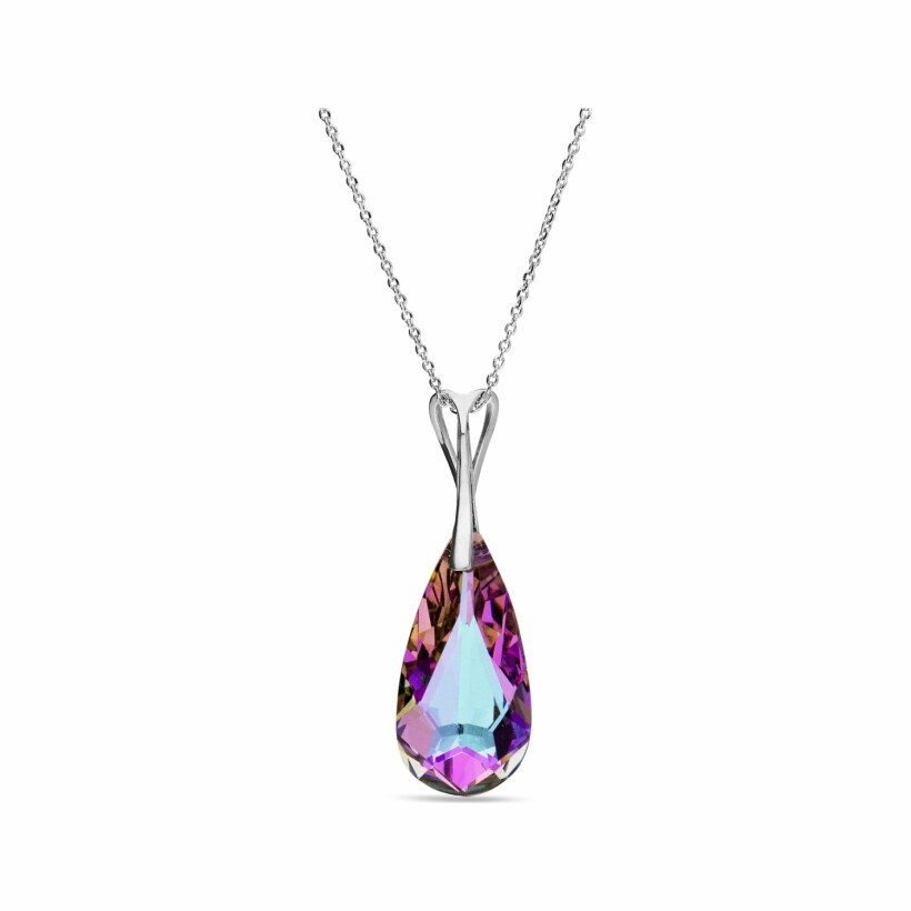 Collier Spark Teardrop en argent plaqué platine et cristaux