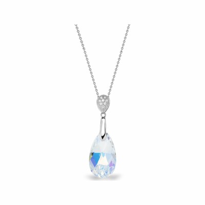 Collier Spark Dainty Drop en argent plaqué platine et cristaux