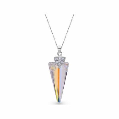 Collier Spark Spike en argent plaqué platine et cristaux