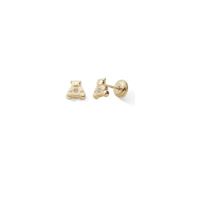 Boucles d’oreilles ourson en or jaune