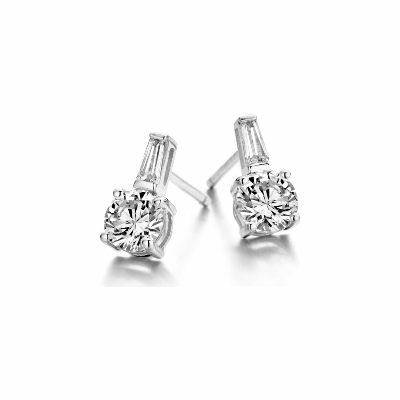 Boucles d'oreilles Naiomy Silver en argent et oxyde de zirconium