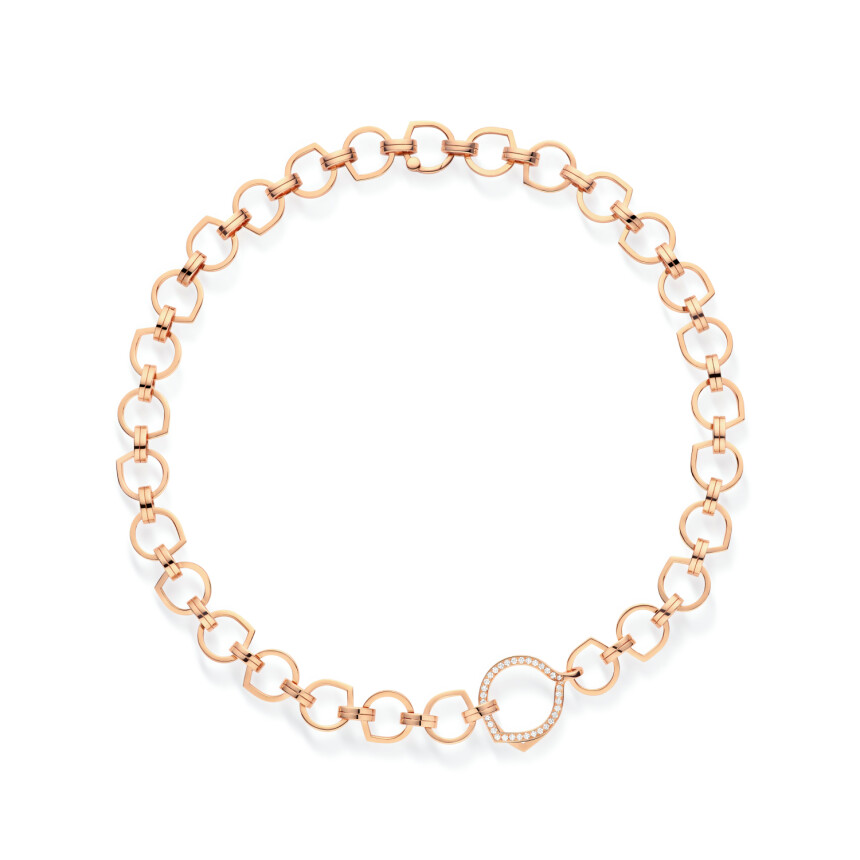Repossi Antifer necklace in pink gold and diamonds