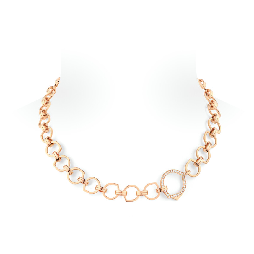 Repossi Antifer necklace in pink gold and diamonds