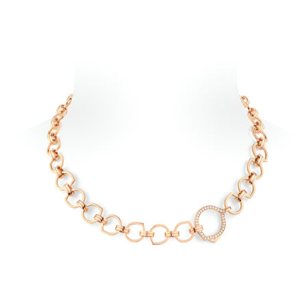 Repossi Antifer necklace in pink gold and diamonds