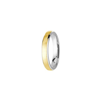 Alliance Les Essentielles Nagano en or blanc et or jaune, largeur 4mm