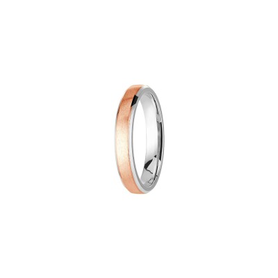 Alliance Les Essentielles Nagano en or blanc et or rose, largeur 4mm